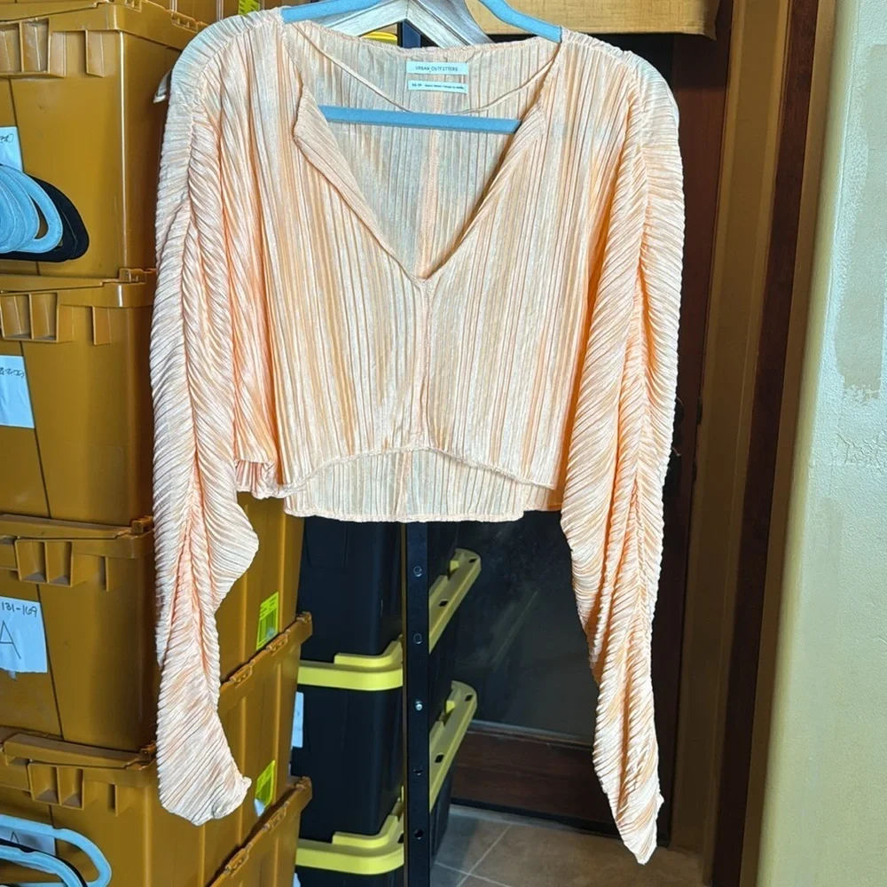 Urban Outfitters Marietta Notch Neck Top Creamsicle Orange Size XS Oversized